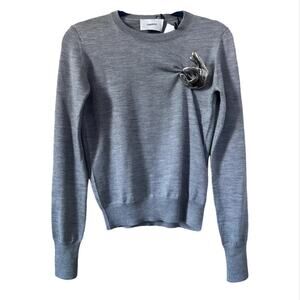 Grey Emoji Virgin Wool Sweater $705 Small